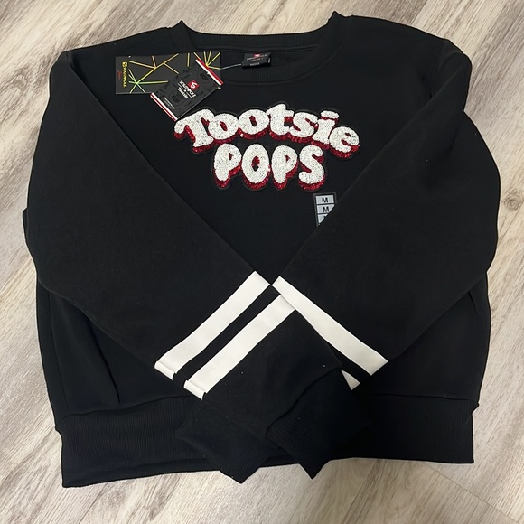 NWT Southpole Medium Tootsie Pops Black Red White Sequin Sweatshirt - Picture 5 of 5